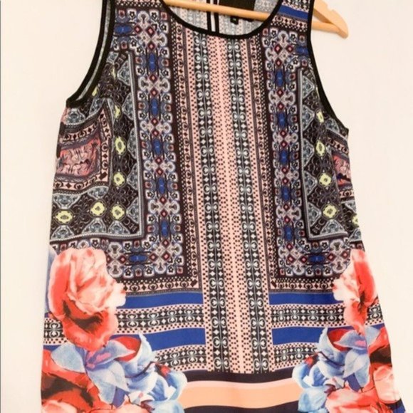 Cynthia Rowley Super Colorful Floral Dressy Tank-M - Picture 2 of 7